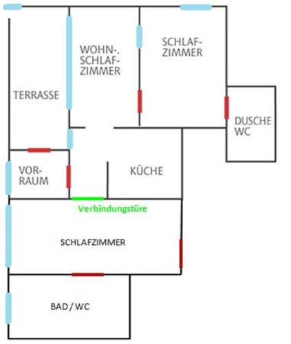 a block diagram of a building at Appartements Wörgötter Astrid & Sepp in Rettenbach