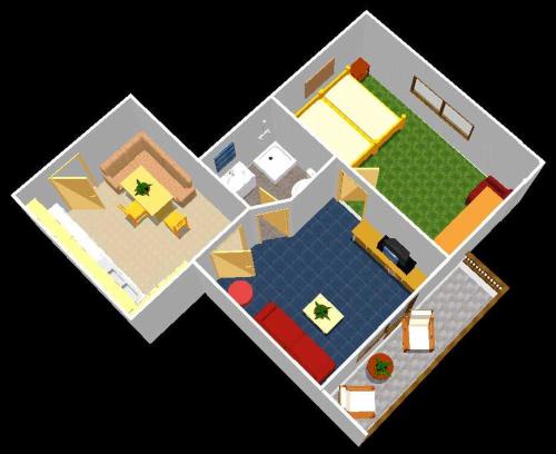 a floor plan of a room with a bedroom at Chalet Sonnblick in Äußere Großrotte