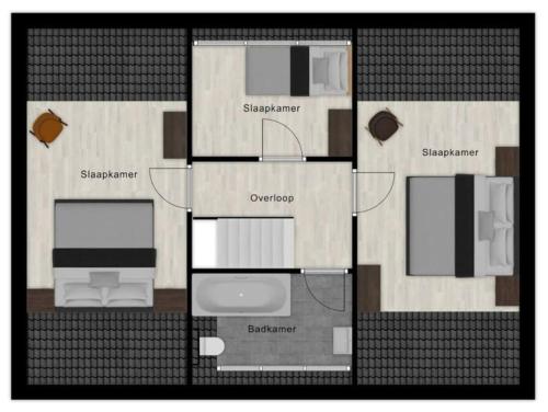 a rendering of a floor plan of a house at Villa Schelphoek - ein toller Ort zum Entspannen in Wolphaartsdijk