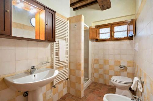 a bathroom with a sink and a toilet at Apartment in Casole d'Elsa - Toskana 24073 in Casole dʼElsa