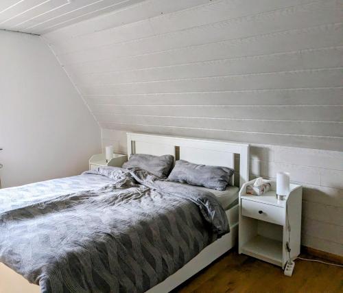 Postel nebo postele na pokoji v ubytování Hexenhaus