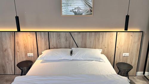 Un pat sau paturi într-o cameră la GAVAS Cozy Studios Central David Prodan