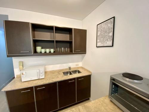 Η κουζίνα ή μικρή κουζίνα στο Monumental & Fleni Exclusive Apartment with Pool and Gardens