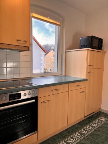 Kuchyň nebo kuchyňský kout v ubytování Ferienwohnung Freital-City
