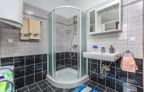 a bathroom with a shower and a sink at Apartment Valeria Vabriga in Vabriga