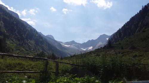 a view of a valley with mountains in the background at Landhaus Tirol in Zellberg