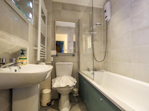 ボウネス・オン・ウィンダミアにあるPartridge Holmeのバスルーム(洗面台、トイレ、シャワー付)