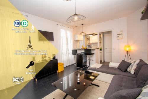 2 pièces cocooning (5' RER D Maisons-Alfort)