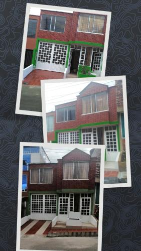 four pictures of a building in four different views at Alojamiento en Paipa in Paipa