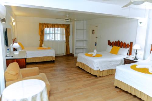 Hotel Casona de La Islaにあるベッド
