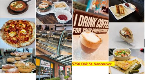 溫哥華的住宿－Comfort cottage guest home close subway station and downtown Vancouver, UBC, restaurant and 7-Eleven Convenience store，各种食物和饮料的照片拼凑而成