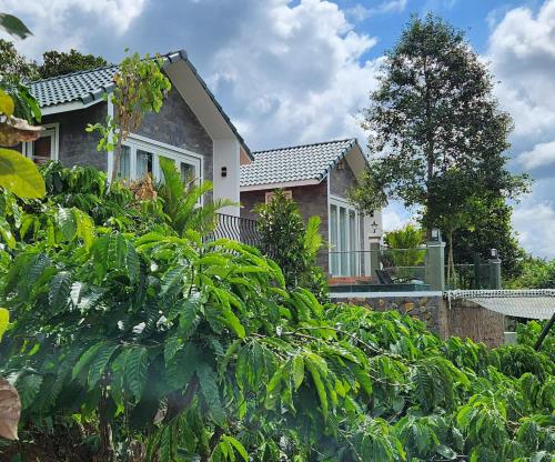 a house with plants in front of it at Lê Đinh’s House in Di Linh