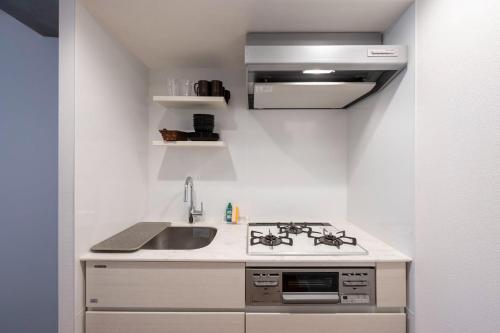 東京にあるLEGALAND Sangenjaya ANNEXのシンクとコンロのあるキッチン