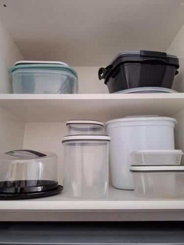 Küche/Küchenzeile in der Unterkunft Apartamento em condominio praia clube