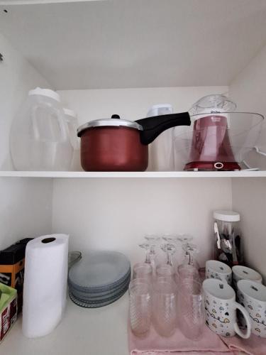 Küche/Küchenzeile in der Unterkunft Apartamento em condominio praia clube