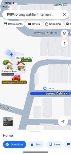zrzut ekranu ekranu komórkowego z mapą w obiekcie Homestay Bajet Cikyah w mieście Kepala Batas