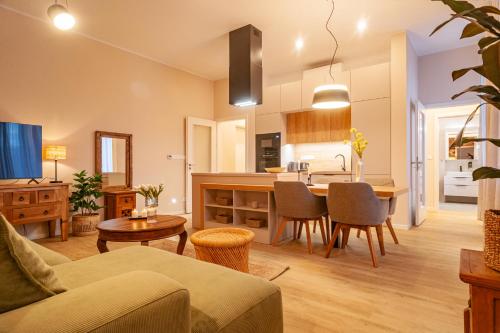 Kuchyň nebo kuchyňský kout v ubytování STING Residence Platan
