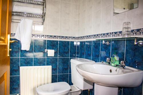 a bathroom with a toilet and a sink at The Coach Inn in Strabane