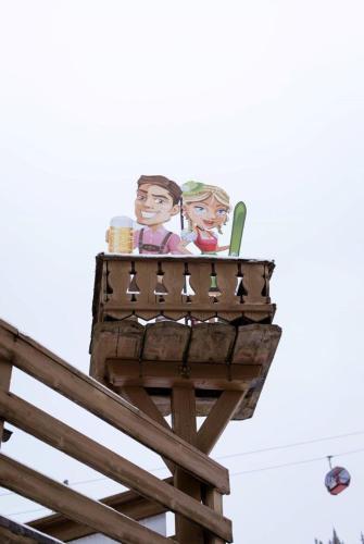 a sign on the top of a ride at Chalet Edelweiß in Saalbach Hinterglemm