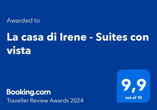 a blue screen with the words la casa del fiorene suites at La casa di Irene - Suites con vista in Ragusa