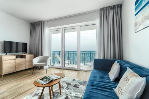 Χώρος καθιστικού στο Apartamenty Marina z widokiem na morze