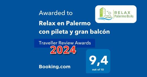 תעודה, פרס, שלט או מסמך אחר המוצג ב-Relax en Palermo con gran balcon y wifi 300MB