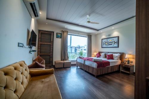 Postel nebo postele na pokoji v ubytování Hotel Gracia golf