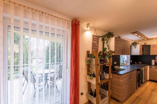 Dapur atau dapur kecil di Ferienanlage Klotz