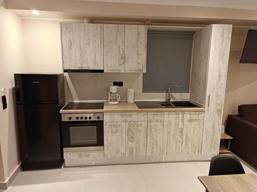 Dapur atau dapur kecil di Newly renovated apartment next to the port
