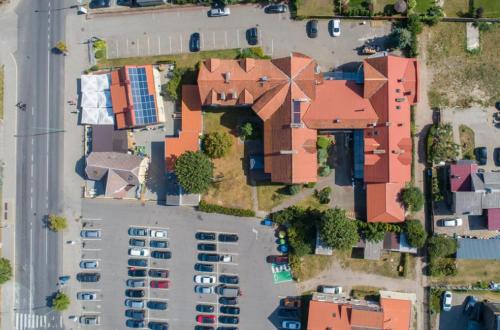 an overhead view of a house with a parking lot at Morena 206 in Klaipėda