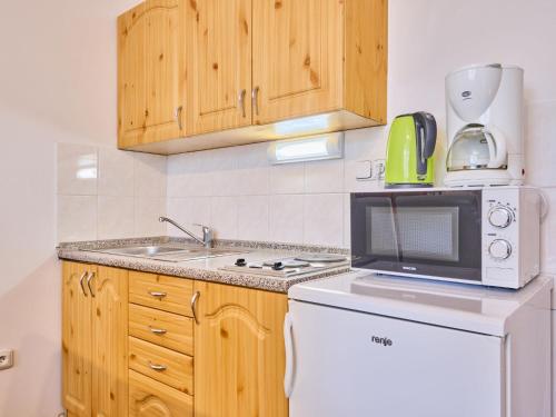 una cucina con lavandino e forno a microonde di Apartment Villa Belvedere-7 by Interhome a Janské Lázně