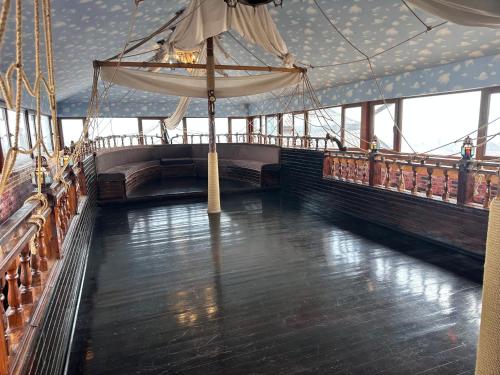 a view of the inside of a cruise ship at Starway Hotel in Lankaran