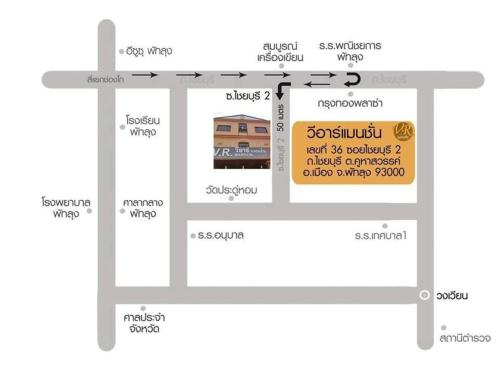 schemat bloku budynku o różnych nazwach w obiekcie V.R.Mansion Hotel w mieście Phatthalung