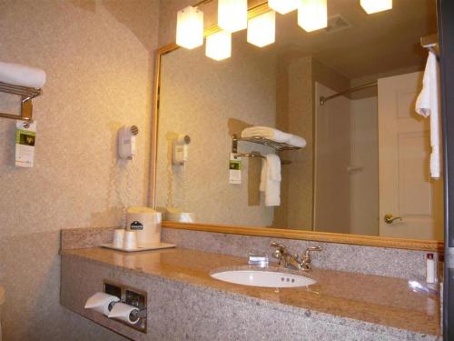 a bathroom with a sink and a mirror at Streetsboro/Cleveland Southeast in Streetsboro