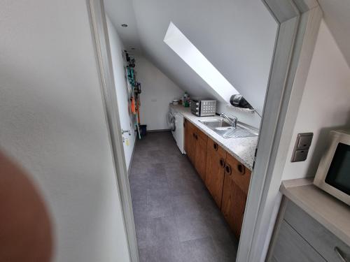 Dapur atau dapur kecil di Ferienwohnung Wahler