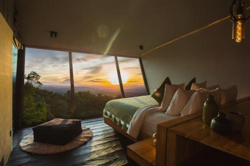 Katil atau katil-katil dalam bilik di Aurora Cabins by Panoramika