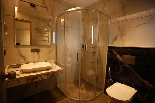 Kupatilo u objektu Grace Inn Hotel Dehradun