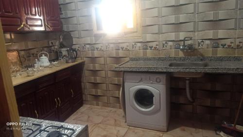 cocina con lavadora y fregadero en Tut Amun, en Abu Simbel