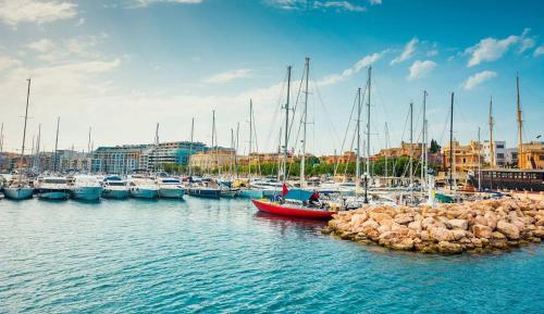 a group of boats docked in a harbor at Spacious 2BR home with Large, Private Sun Terrace by 360 Estates in Taʼ Xbiex