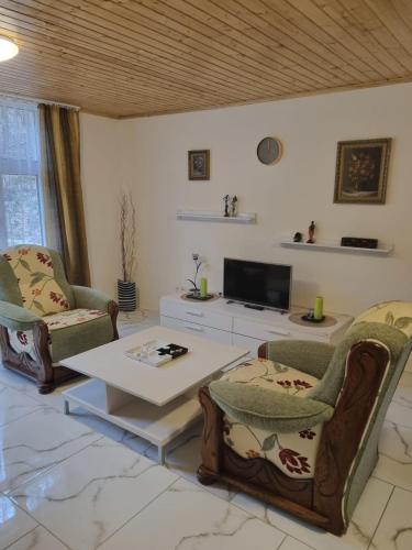 Χώρος καθιστικού στο Pension Peklo