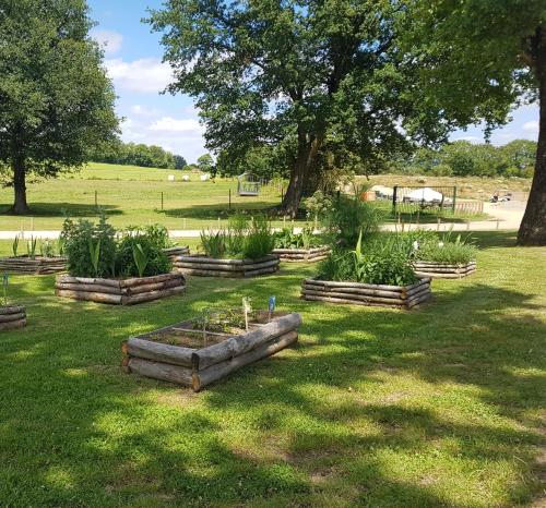 a garden with a bunch of plants in a field at Domaine Mélusine - à 2km du Puy duFou France ! in Les Épesses