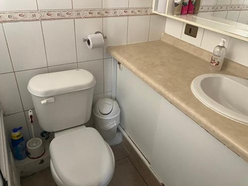 een badkamer met een wit toilet en een wastafel bij Piso 5 Con estacionamiento - Sin Ascensor in Copiapó