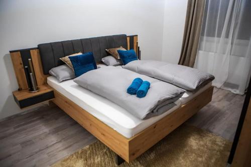מיטה או מיטות בחדר ב-Natur und Stadt, neben Mannheim, Heidelberg, Worms