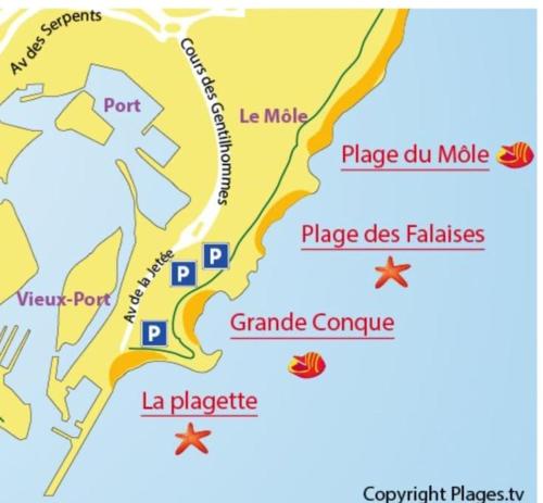 Cap d'Agde méditerranée studio 4 pers piscine rdc parking gratuit