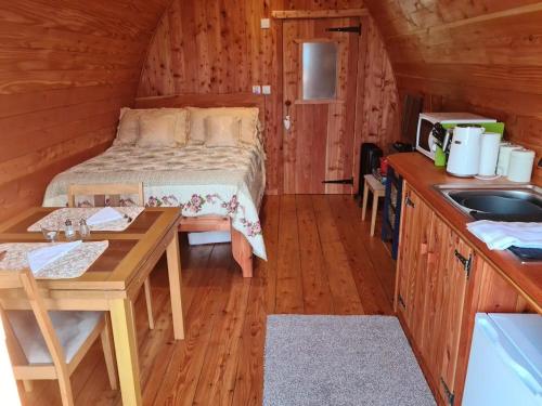Kuchyň nebo kuchyňský kout v ubytování The Pod Fabulous glamping pod near Snowdonia.
