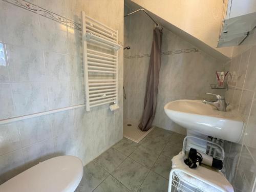 uma casa de banho com um WC e um lavatório em Studio Argelès-sur-Mer, 1 pièce, 4 personnes - FR-1-309-426 em Argelès-sur-Mer