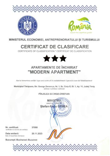 a letter of constitutionality of the romanian department of citizenship and immigration documents at Modern Apartment with Free Private Parking in Timisoara in Timişoara