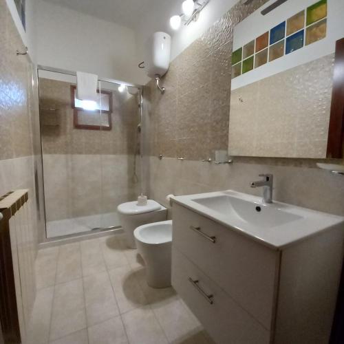 Koupelna v ubytování b&b Oikos