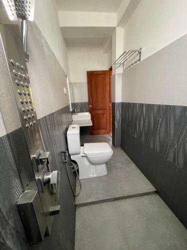 een badkamer met een toilet en een wastafel bij White House Adam`s Peak in Nallathanniya