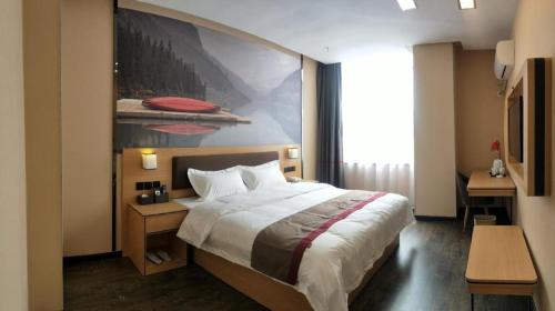 Thank Inn Plus Hotel Guangdong Yunfu Luoding City Municipal 객실 침대